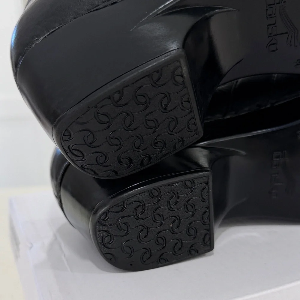 Dansko Tamara Black Burnished Leather Mary Jane Closed Back Clogs Sz. 10/40 $160 - Picture 9 of 12